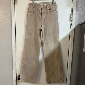 Oraije Paris High Rise Wide Leg Cream Jeans